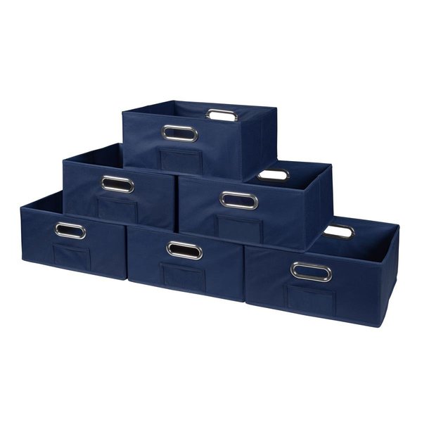 Niche Cubo Half-Size Foldable Fabric Storage Bins, Blue, Set of 6 HTOTE066PKBE